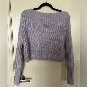 Lilac OTS Cropped Sweater